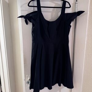 Hell Bunny - Off-the-shoulder Black Carrie Dress (Size XL - very stretchy!)